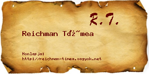 Reichman Tímea névjegykártya